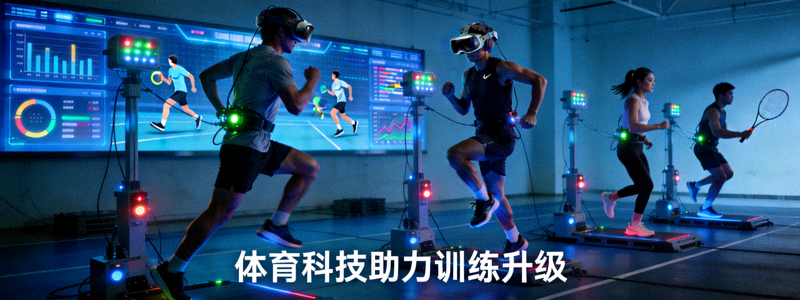 体育科技发展报道配图 - 运动员使用高科技设备进行训练